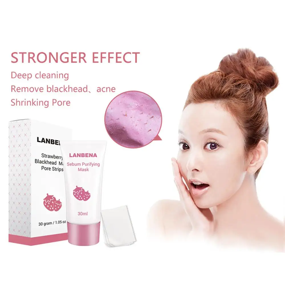 Клубничная маска для чистки кожного сала удаления черных точек грязи