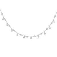 100 925 sterling silver cz drop charm 328cm bezel cubic zirconia tassel wedding engagement elegant bridal silver necklace