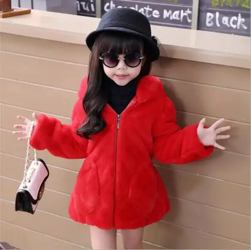 Коллекция 2019 года осенне-зимняя куртка для девочек пальто с мехом детей из