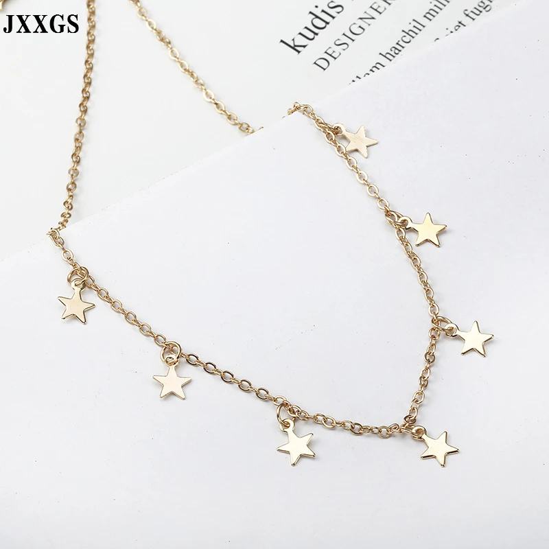 JXXGS ожерелье со звездой женское колье с подвесками цепочкой ключицы мода 2019
