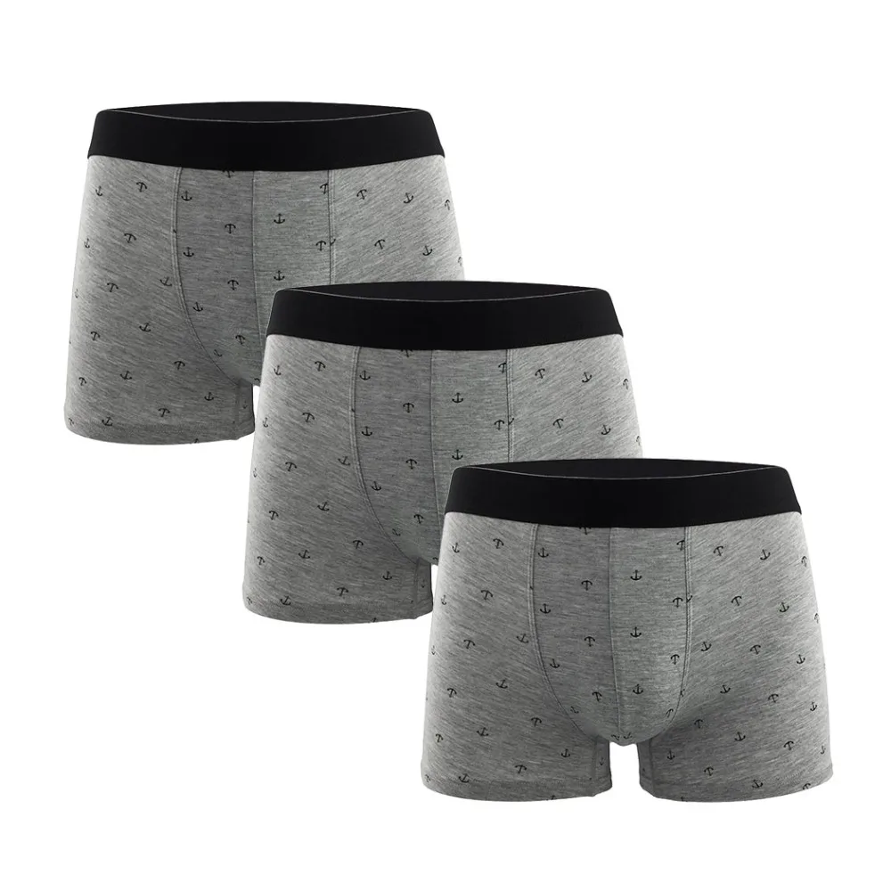 Повседневные сексуальные мужские боксеры с рисунком якоря нижнее белье из