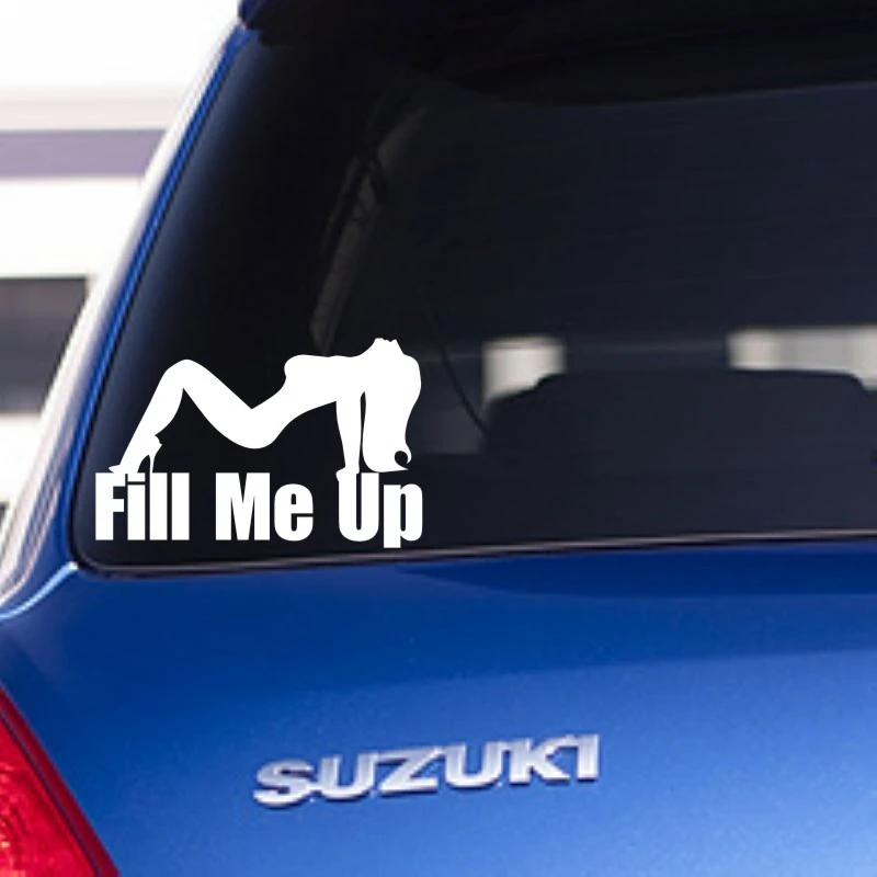 Секс-девушка Fill Me Up виниловая наклейка забавная наклейка на автомобиль грузовик механик плакаты виниловые наклейки на стены Декор Настенная Наклейка