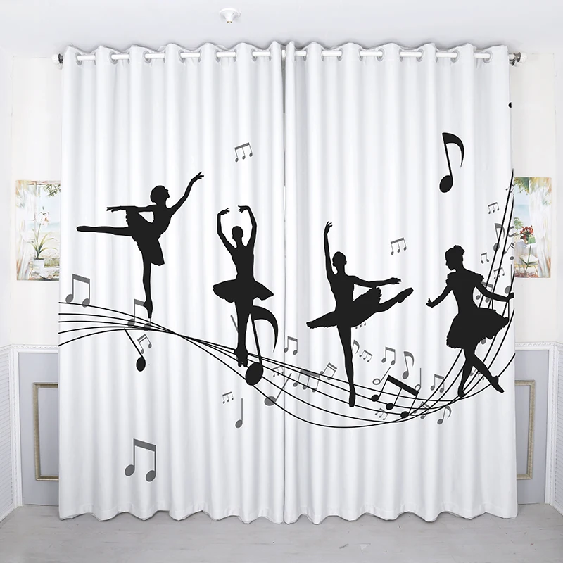 Современные 3d затемненные занавески розовые для танцев йоги девочек с узором