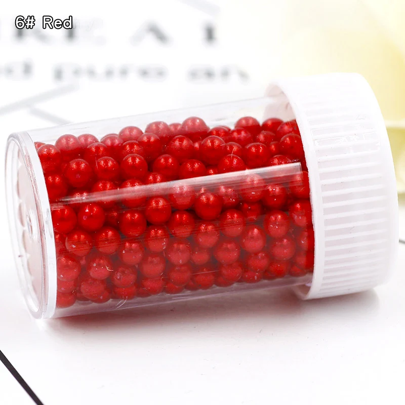 6 Red 380 шт бусины для слаймов DIY аксессуары наполнитель Кристальные частицы грязи имитация жемчуга без отверстий DIY Ювелирные изделия поставки слаймов 4 мм - Цвет: 6 Red