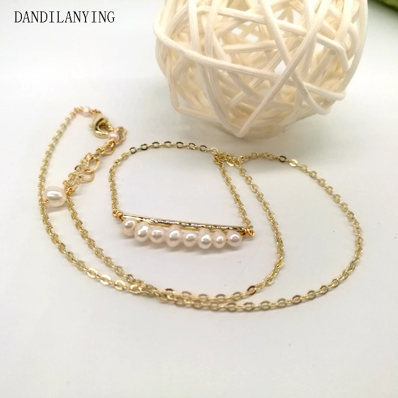 2019 new popular cross collarbone chain S925 pure silver freshwater pearl necklace business | Украшения и аксессуары