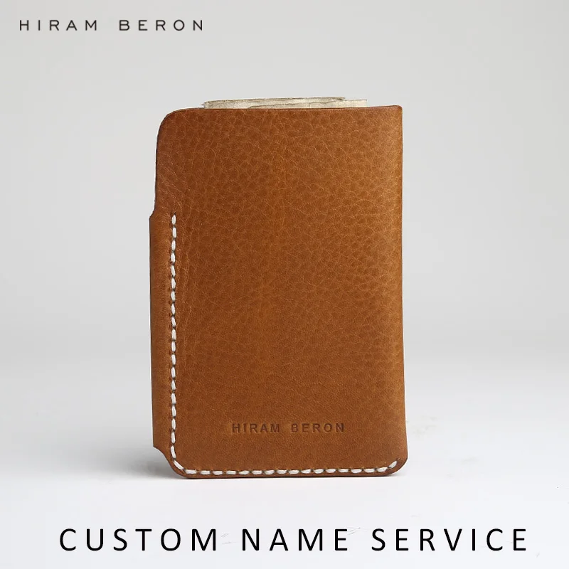 Hiram Beron, кредитный держатель для карт, для мужчин, бесплатно, под заказ, имя, банк, держатель для карт, кошелек для карт, растительного дубления, кожа