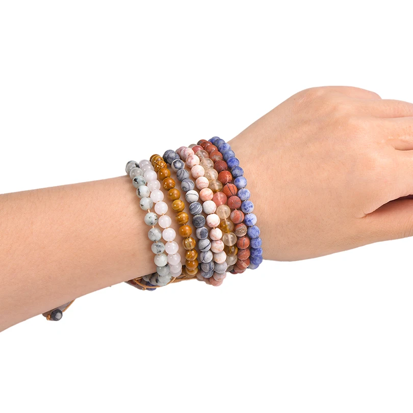 Бохо ручной работы белые хрустальные агатовые бусины браслеты с подвесками