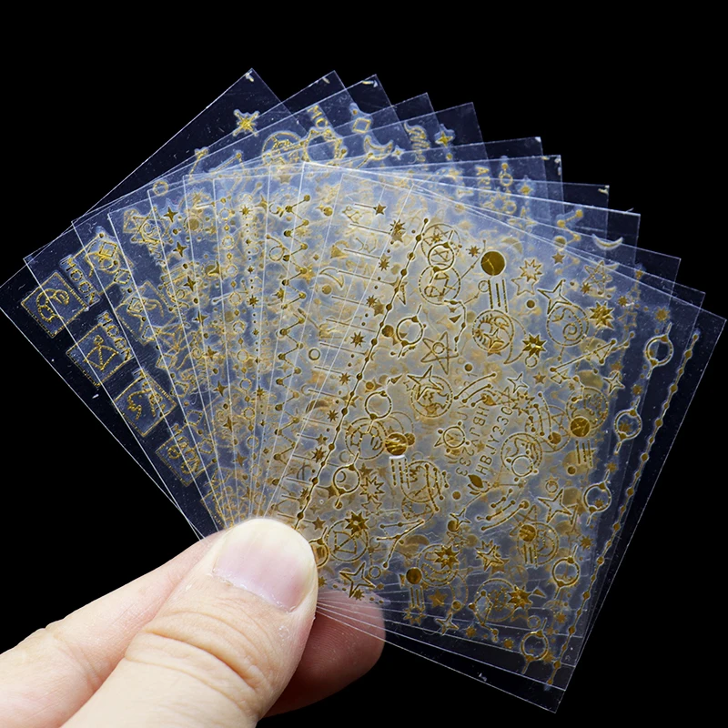 12 шт. золотые наклейки для ногтей|Стикеры и наклейки| |