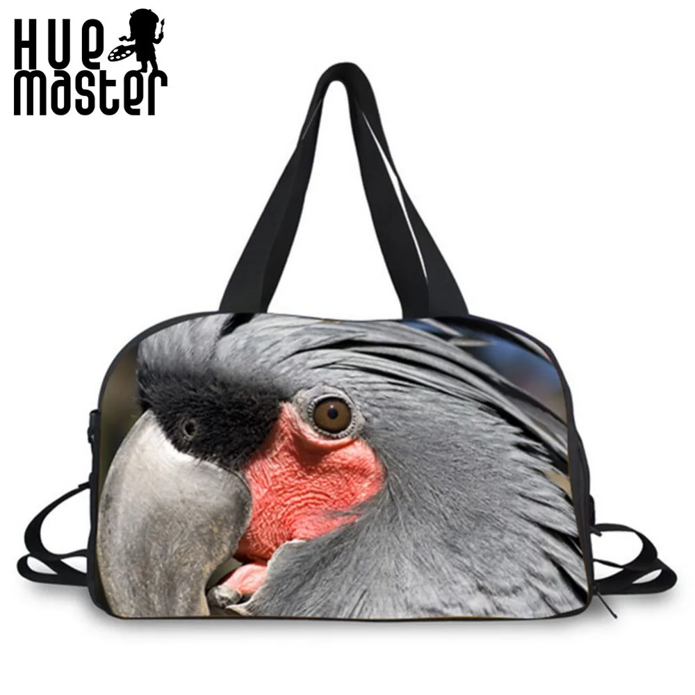 Дизайнерская вместительная спортивная сумка с узором в виде попугаев дорожные