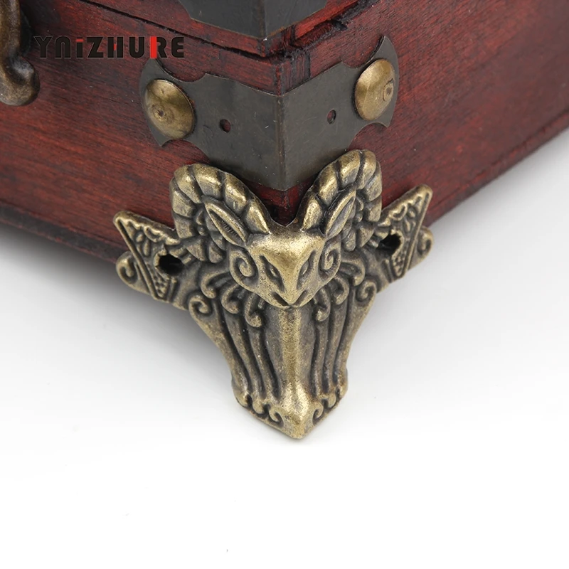 10pcs 43x34mm Zinc alloy horn Sheep head corner Imitation Feet Decorated Wooden Boxes Fixed Support Legs Corner Decorative Metal |