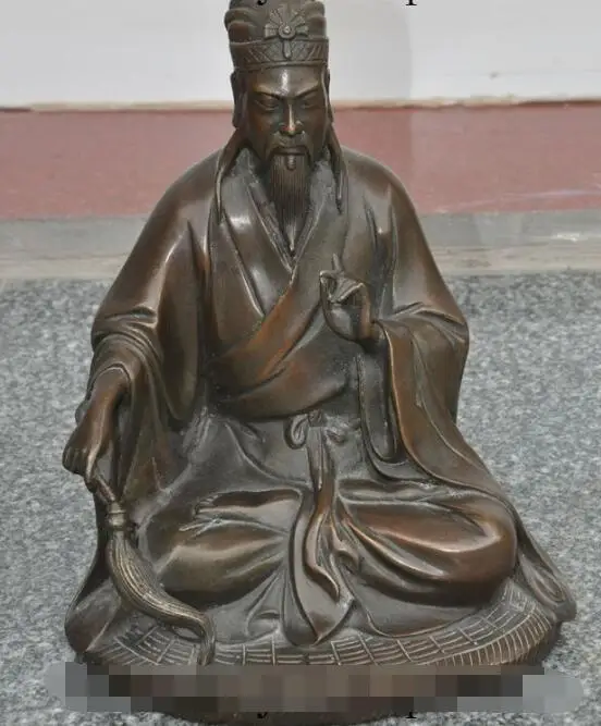 

Free shipping S00569 9" china bronze Daoism Taoist priest Buddha Taoism Immortal God statue sculpture