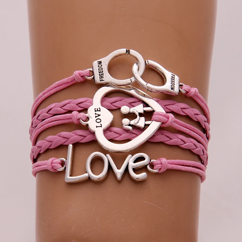 Кожаный браслет NCRHGL Infinity love плетеный с верой птицей сердцем листом совой Love Note |