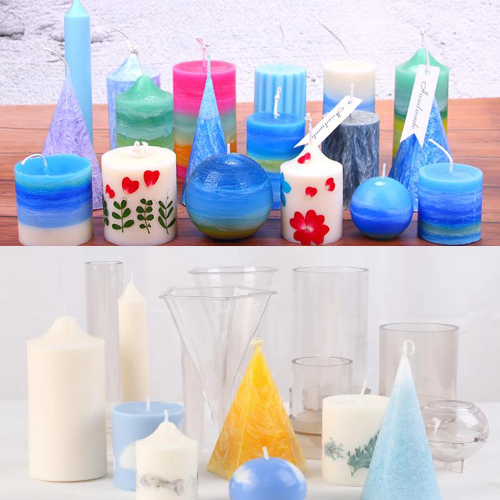 

Pyramid Sphere Square Shaped Candle Mould Plastic Candle Moldel DIY Molds