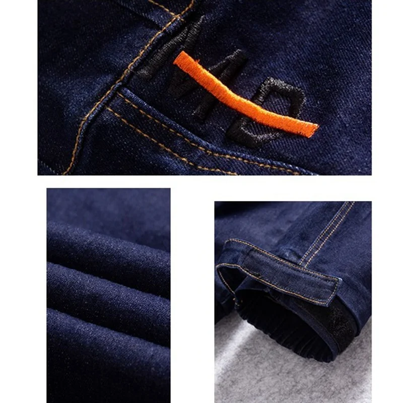 Зимние мужские хипстерские джинсы с карманами высокие уличные брюки большие
