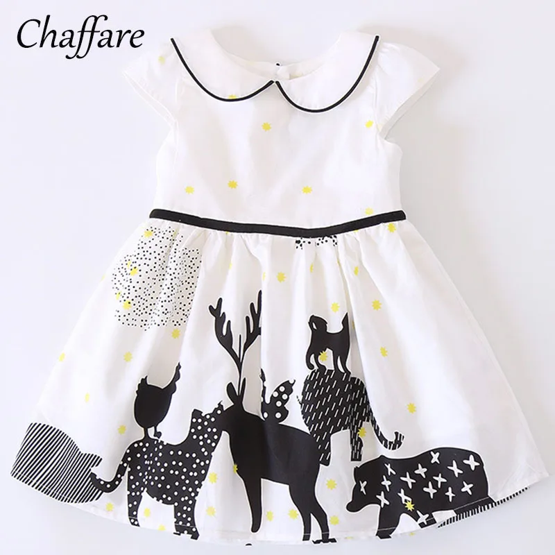 Chaffare Summer Girls Dress Cotton 2018 Cartoon Animal Print Baby Dresses Casual Children Costumes Fashion Kids Clothes for Girl | Детская