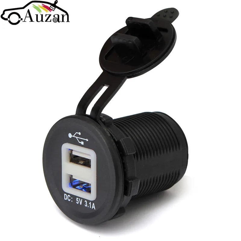 Синий светодиодный Автомобильный Прикуриватель разъем двойной USB зарядное устройство 2 порта выход адаптера питания 5 В 2.1A/1A прикуриватель