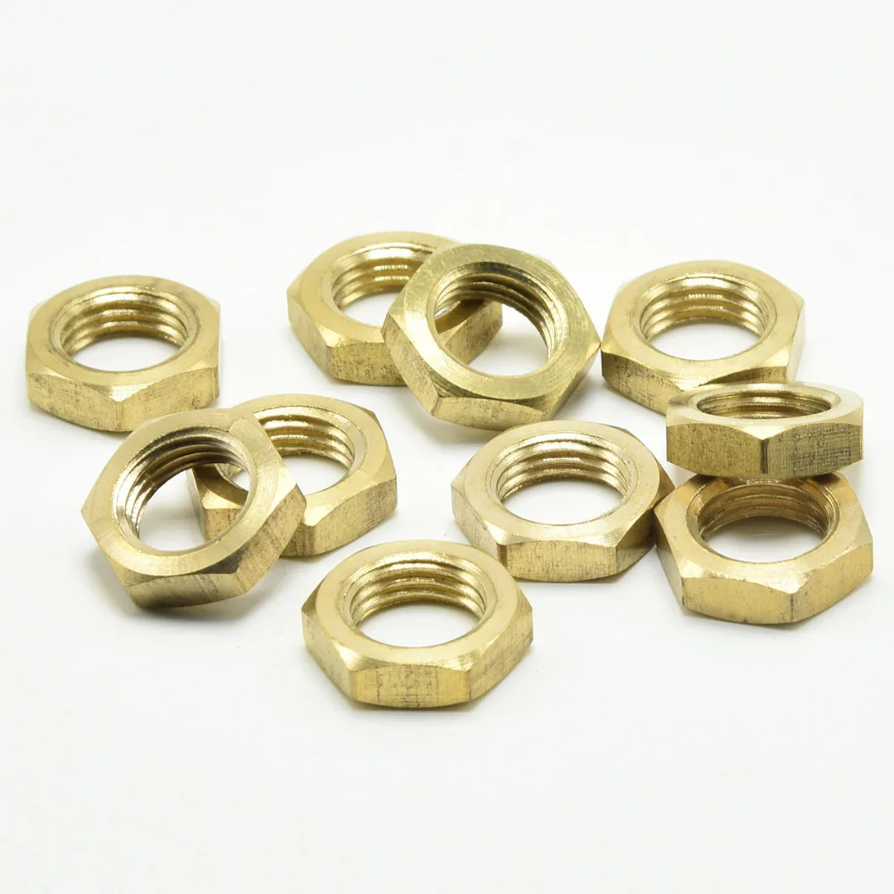 M10 Hexagon Nuts Copper 10mm Female Thread Lamp Fastening Nut 3/4/5MM Thickness Lighting Tooth Tube's Screw 50PCS | Обустройство