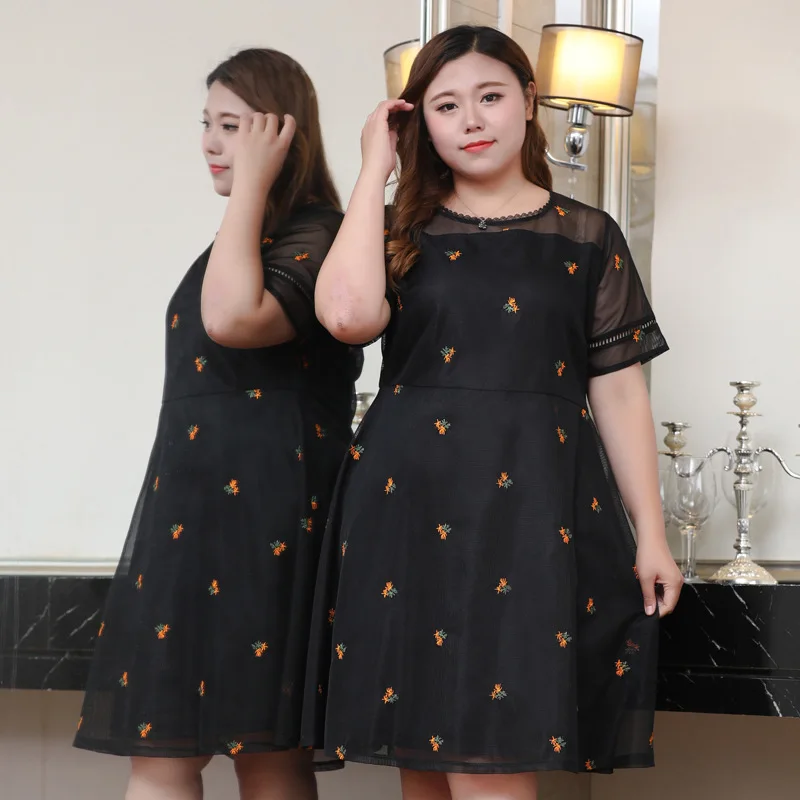 TUHAO Цветочное платье с вышивкой большого размера 10XL 9XL 8XL летнее офисное женское