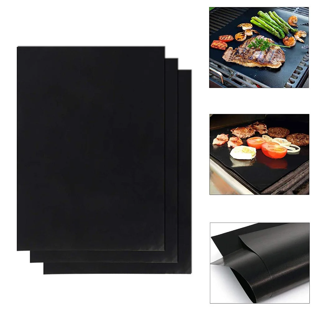 3 шт многоразовые прямоугольные не липкие духовка барбекю коврики для гриля муки