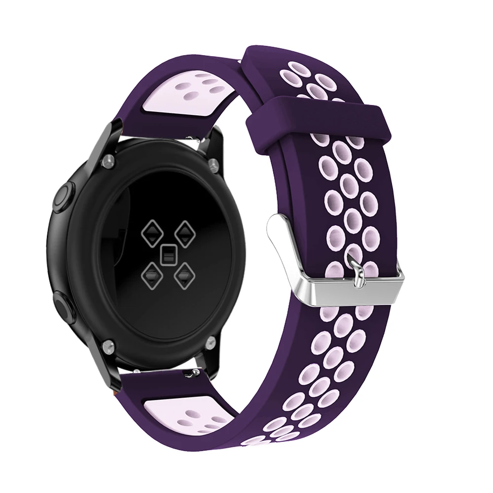 Мягкий силиконовый ремешок для часов samsung Galaxy Watch active, Классический сменный Браслет, ремешок для часов 20 мм, ремешок для часов S2/Спортивные ремни