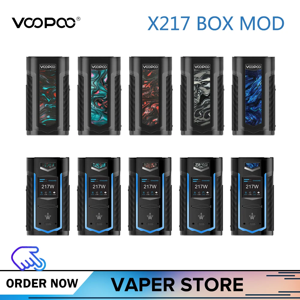 Оригинальный VOOPOO X217 коробка мод 217 Вт Vape Мод US GENE чип питание от 18650 20700 21700 батареи