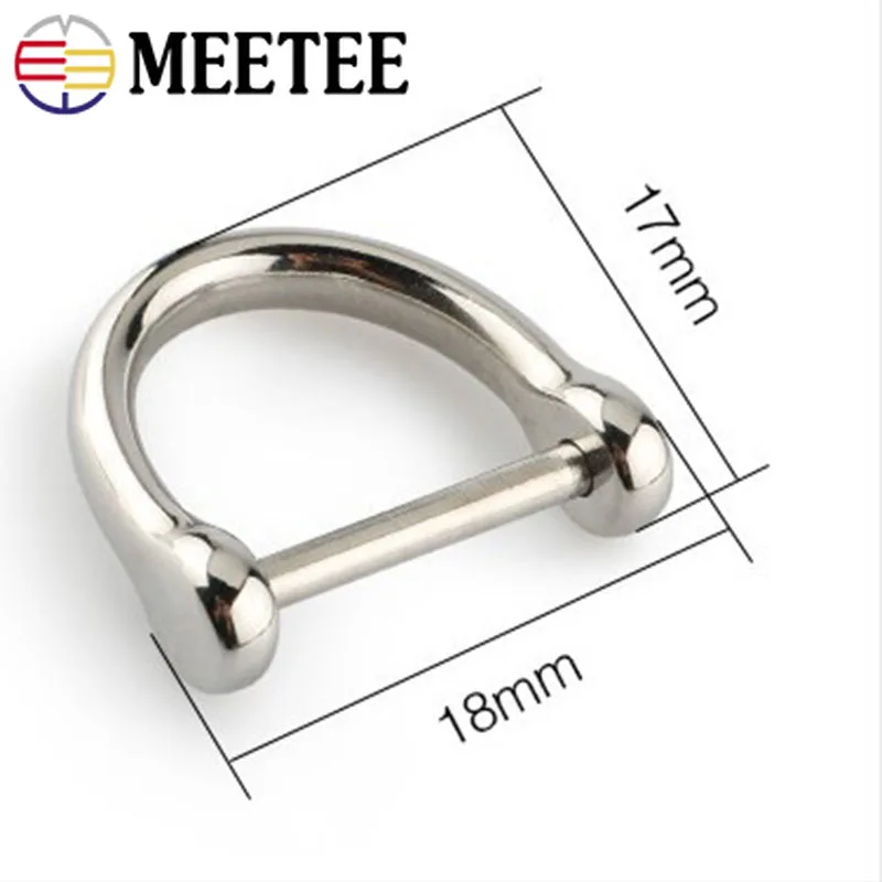 Meetee 2/4 шт 17/25 мм из нержавеющей стали d образная кольцевая Пряжка металлические