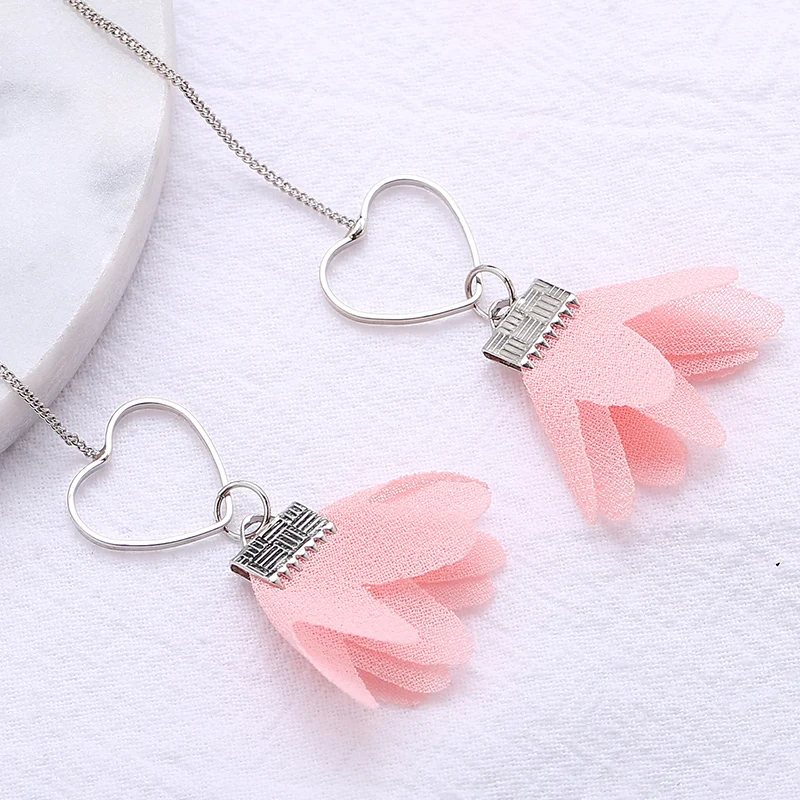 Женские длинные серьги Boucle D'oreille Femme с подвесками в виде цветка