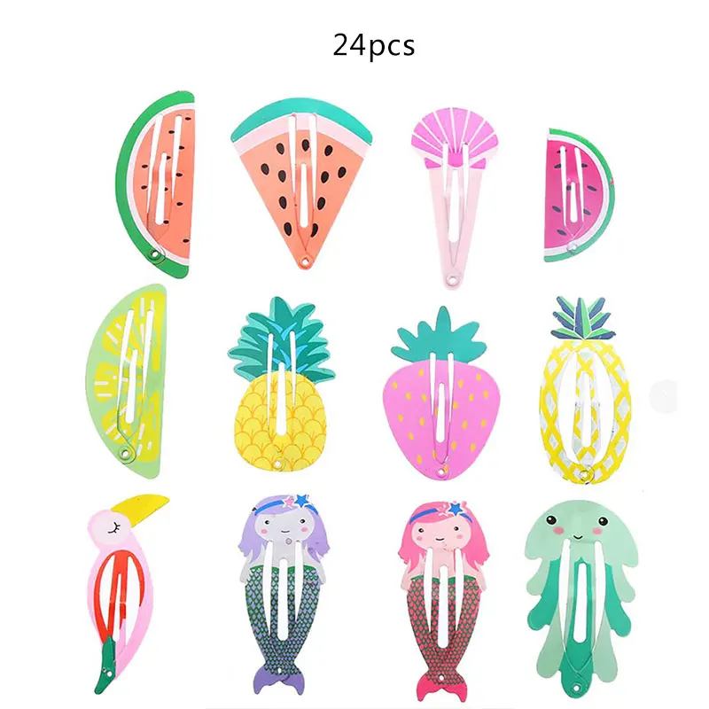 animal 24pcs Оснастка заколки для волос для детей аксессуары для волос заколка шпильки для маленьких женщин и девочек шпильки для волос однотонные металлические заколки заколка для волос - Цвет: animal 24pcs