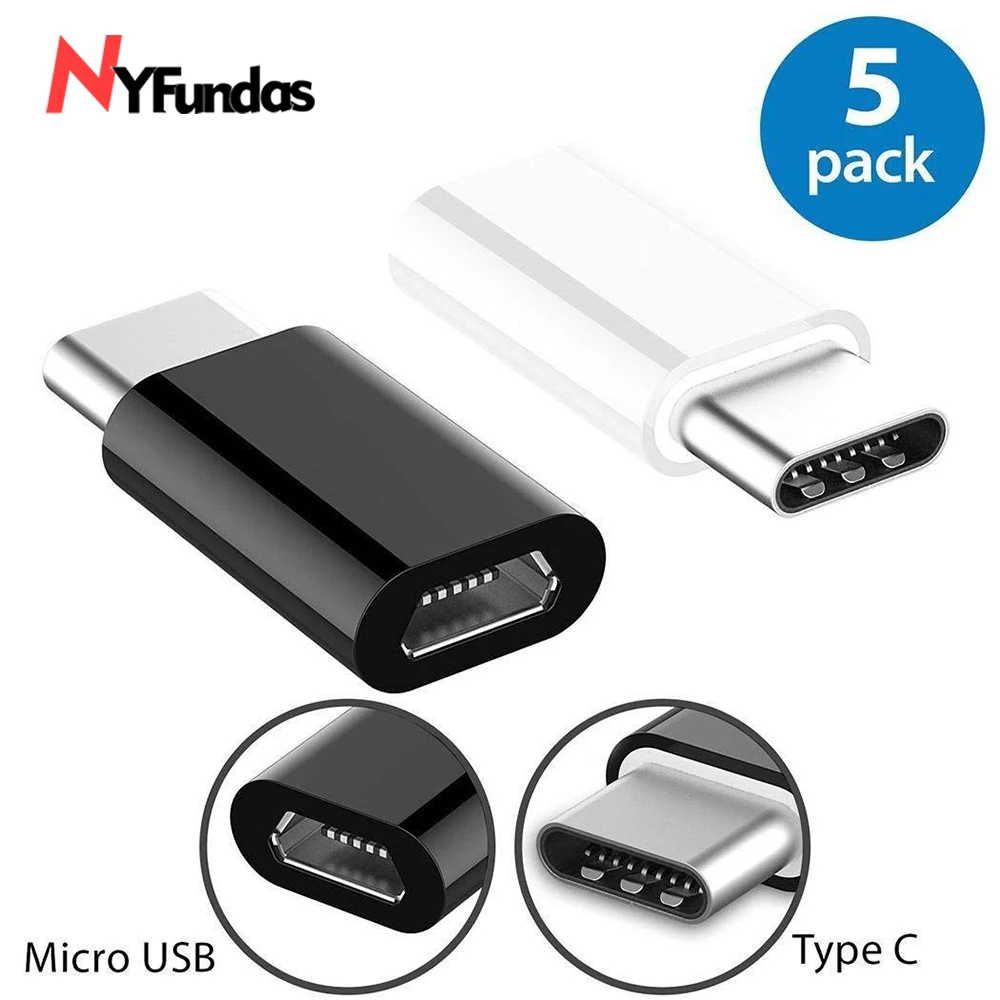NYFundas 5 шт. USB C к Micro адаптеру для OnePlus 6 5T LG G5 G6 Samsung Galaxy S9 Plus S8 Note 8 Type 3 1 конвертер