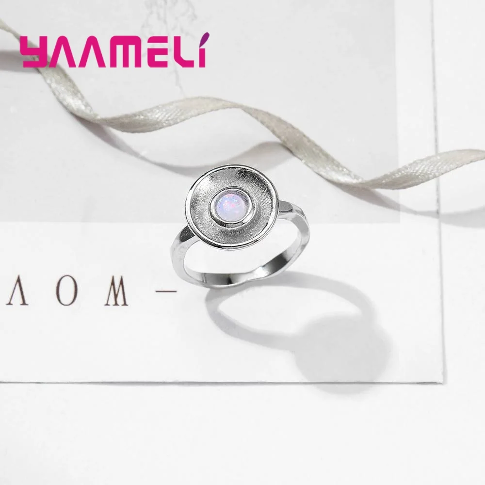Женское кольцо из серебра 925 пробы с опалом в форме чаши|Кольца| |