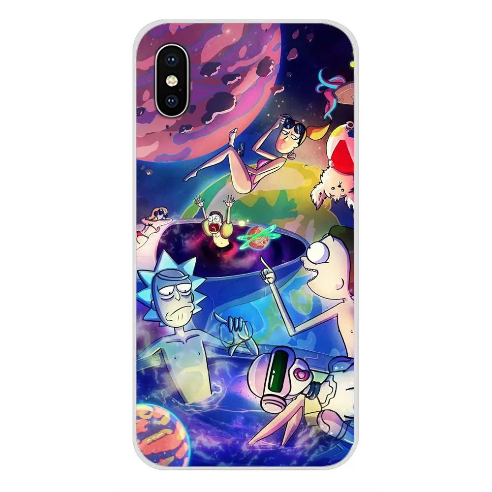 Аксессуары Чехлы для Apple iPhone X XR XS MAX 4 4S 5 5S 5C SE 6 6S 7 8 Plus ipod touch мультфильм Рик и Морти