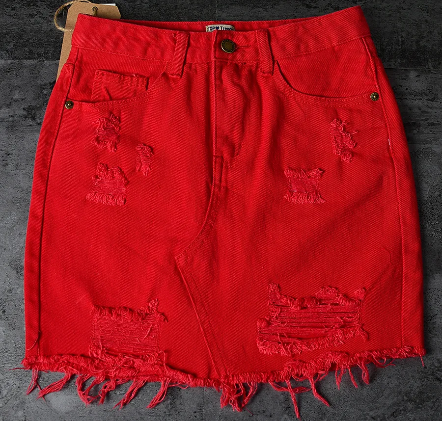 Сексуальная Красная Женская юбка-карандаш с высокой талией и кисточками | одежда