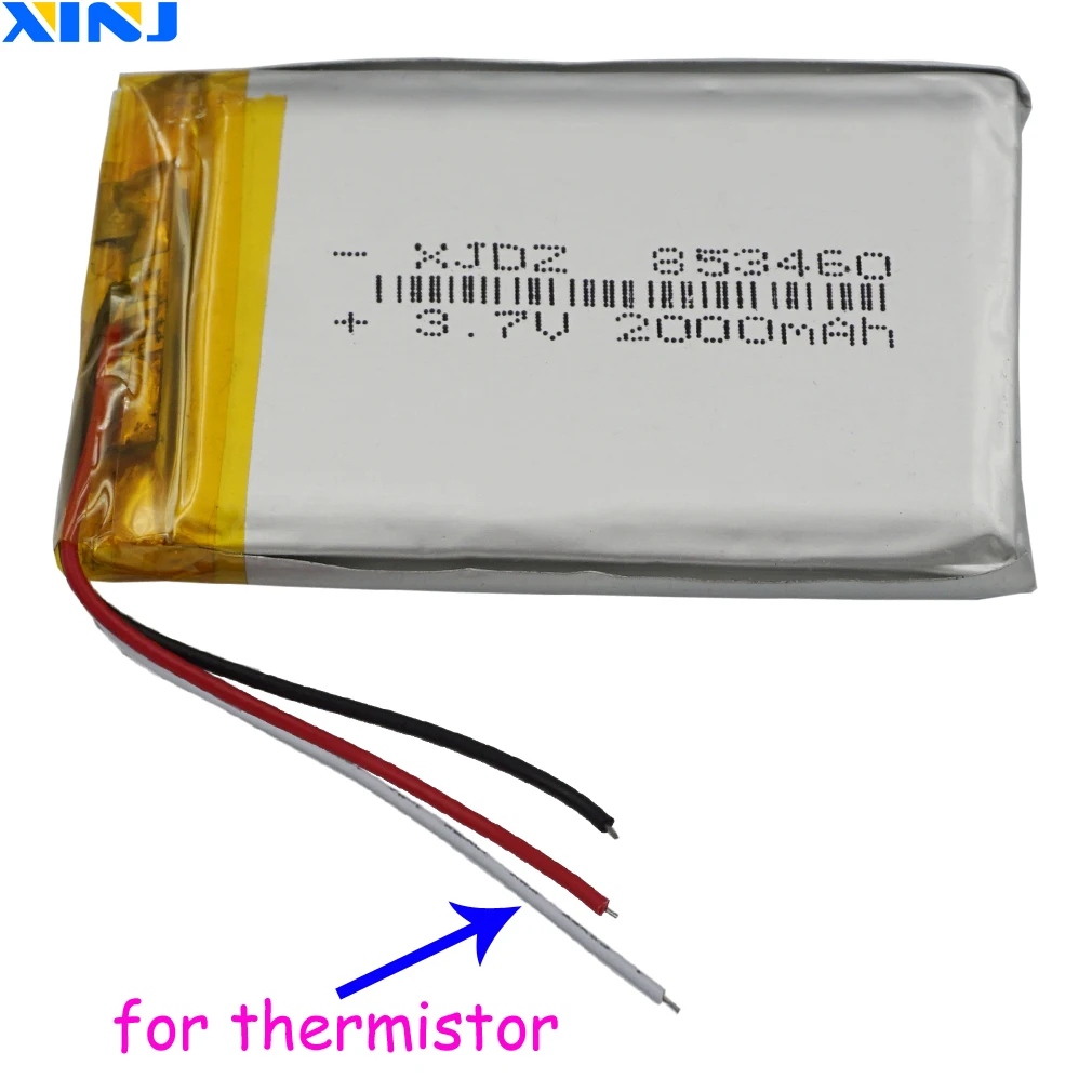 XINJ 3 7 V 2000mAh провода термистор Lipo полимерный литий ионный аккумулятор 853460 для GPS