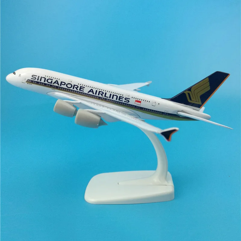 Singapore 16 см 1:400 масштаб самолет Airbus A340 A380 Boeing B777 B747 модель самолета W базовый сплав самолет коллекционная игрушка дисплей - Цвет: Singapore