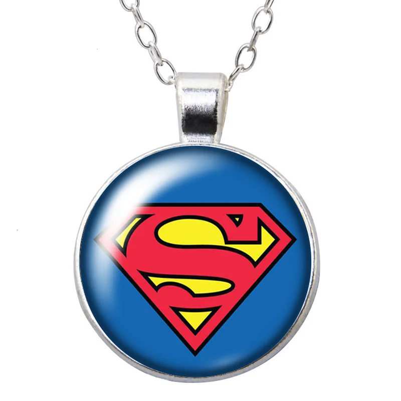 Кулон в виде Супермена Бэтмена и Железного человека 25 мм стеклянный кабошон