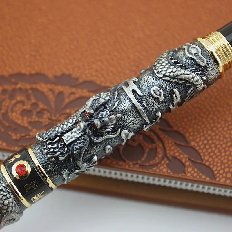 JINHAO серая перьевая ручка перо с широким основанием DRAGON PLAY|fountain pen writing|fountain penquality