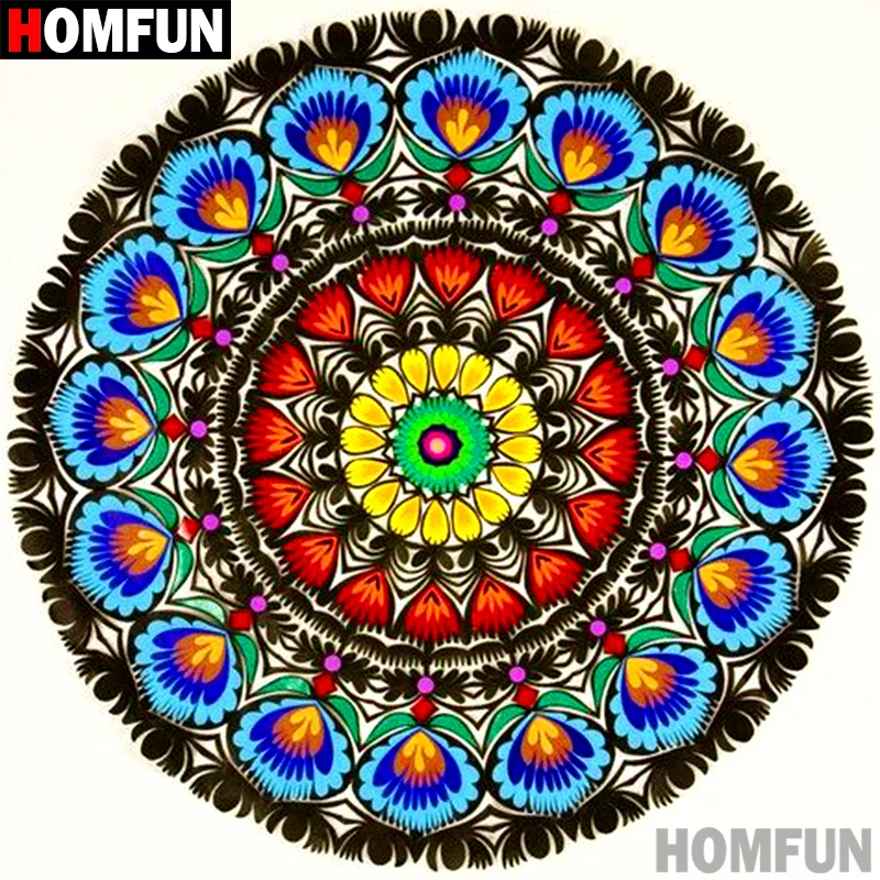 Алмазная живопись HOMFUN Мандала алмазная вышивка с полными квадратными/круглыми