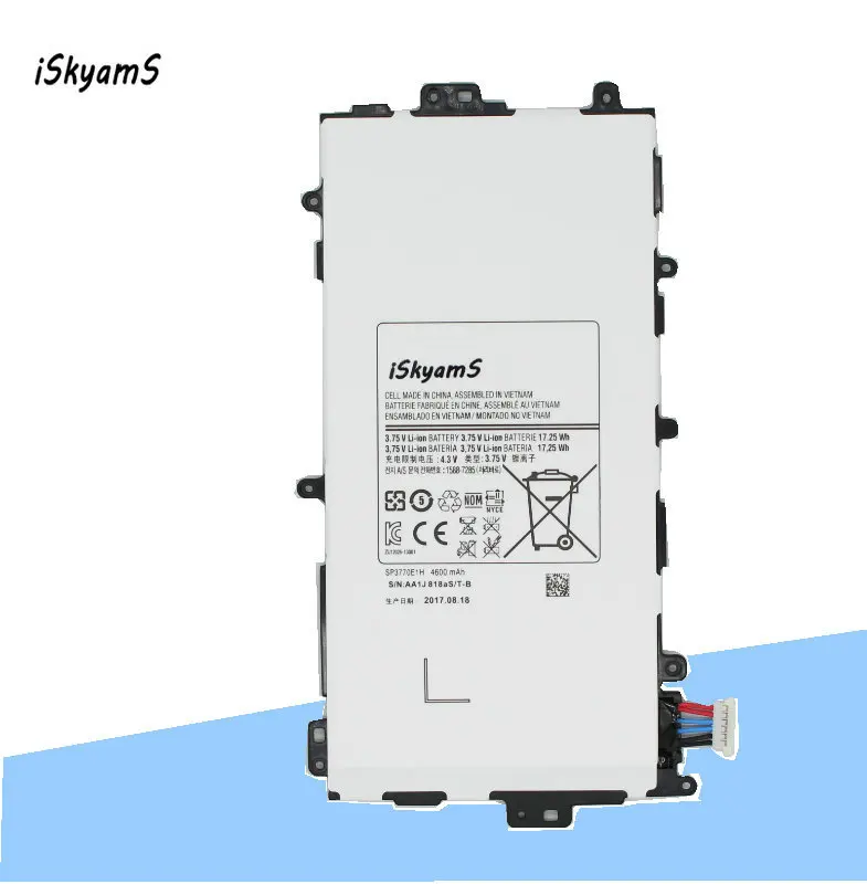 ISkyamS 1x4600 мА/ч SP3770E1H запасная батарея для Samsung Galaxy Note 8 0 3G с функцией GT N5100 N5110 N5120