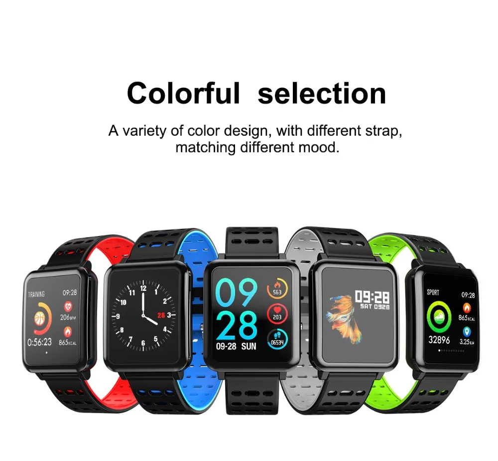 Smart Watch Q8 Sports Heart Rate Monitor Blood Pressure FitnessTracker activity tracker Bracelet Waterproof Band | Электроника