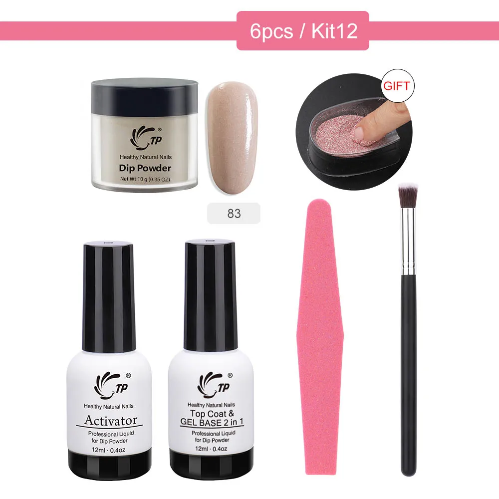 Kit 12 Стартовый набор, система Dip пудры, наборы для нейл-арта, для погружения пудры, дизайн основы, активатор, жидкий гель, цвет, натуральный, сухой, акриловый - Цвет: Kit 12