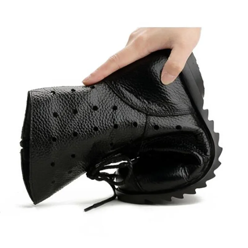 

BEYARNE Brand Boots Hollow Black Soft Genuine Leather Shoes Women Boots 2018 Spring Breathable Fashion Casual Shoes Flat Boots
