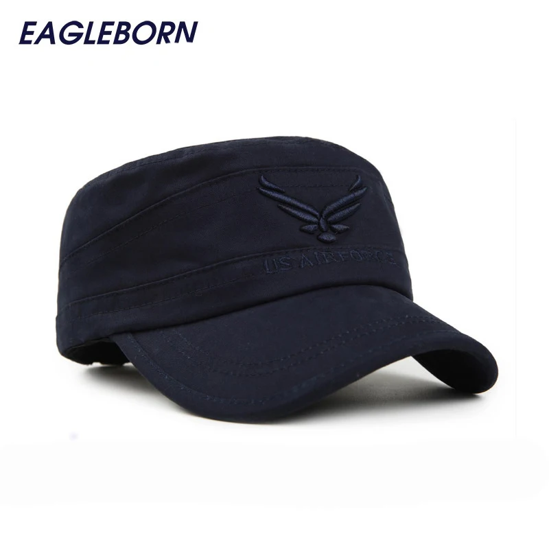Новинка, брендовые дышащие хлопковые военные шапки Eagleborn US AIR FORCE, капитан армии, тактические головные уборы для мужчин, винтажные военные кепки с плоской крышей