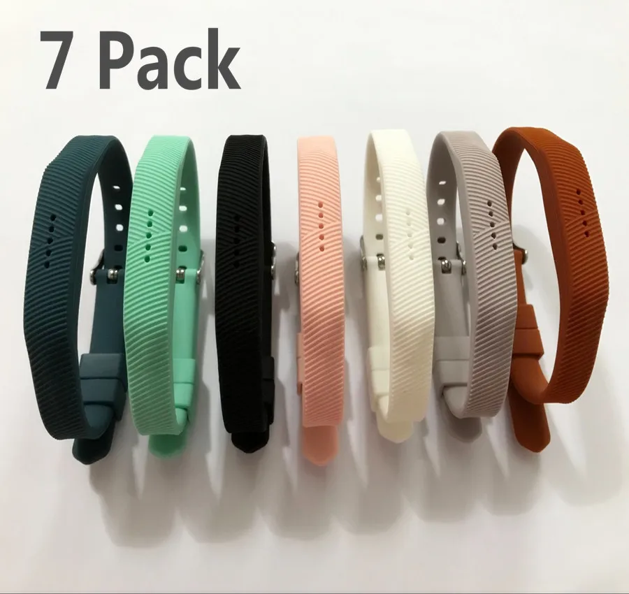 (7 упаковок) спортивный силиконовый сменный ремешок для браслета Fitbit Flex 2 Смарт