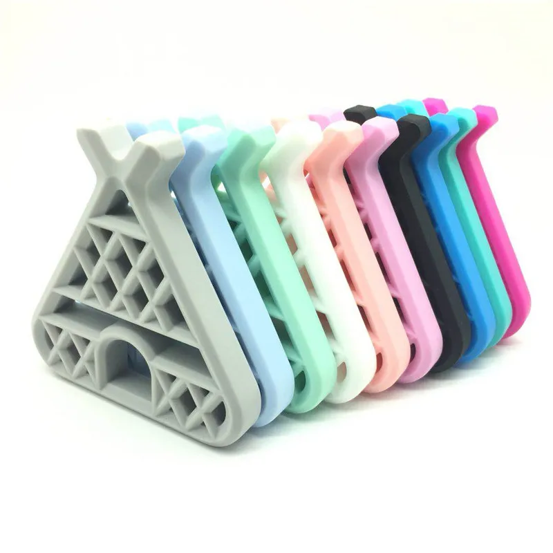 1 предмет лесной тема силиконовые вигвама Прорезыватель Детские подвесные BPA Free Tee-Пи Форма Еда Класс Прорезывание Зубов, игрушки Жевательная подвеска