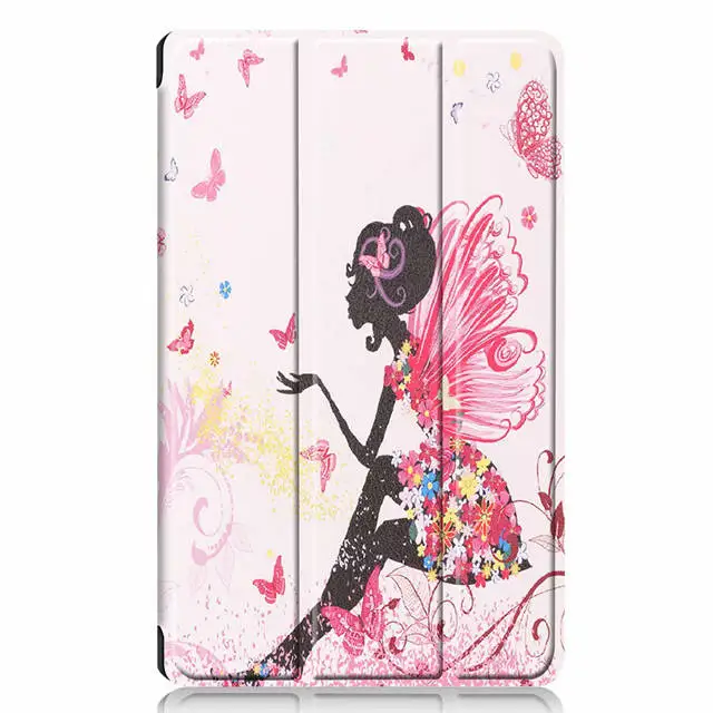 Girl Цветной смарт-чехол с принтом из искусственной кожи чехол для huawei MediaPad M6 8,4 дюймов планшет с функцией автоматического сна чехол для M6 8,"+ пленка+ ручка - Цвет: Girl