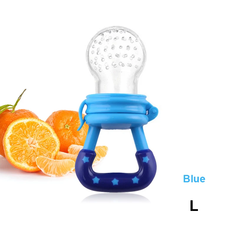 Nipple Blue L Новинка, силиконовая детская соска, держатель для соски, соска для малышей, Детская соска, кормушка для фруктов, еда, Ниблер, пустышка для кормления ребенка - Цвет: Nipple Blue L