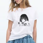Белая футболка с японским аниме-принтом Otaku Girl, модная Милая женская футболка в стиле Харадзюку, летняя уличная одежда