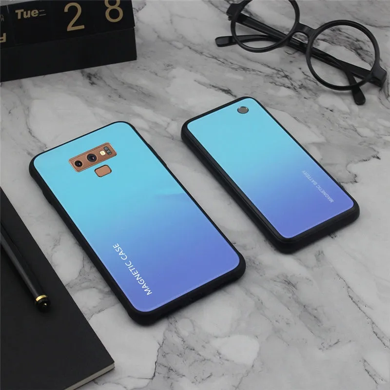 5000 мАч зарядное устройство беспроводной чехол для samsung Galaxy Note 8 9 s8 s9 plus чехол для зарядки с магнитным стеклом задняя крышка