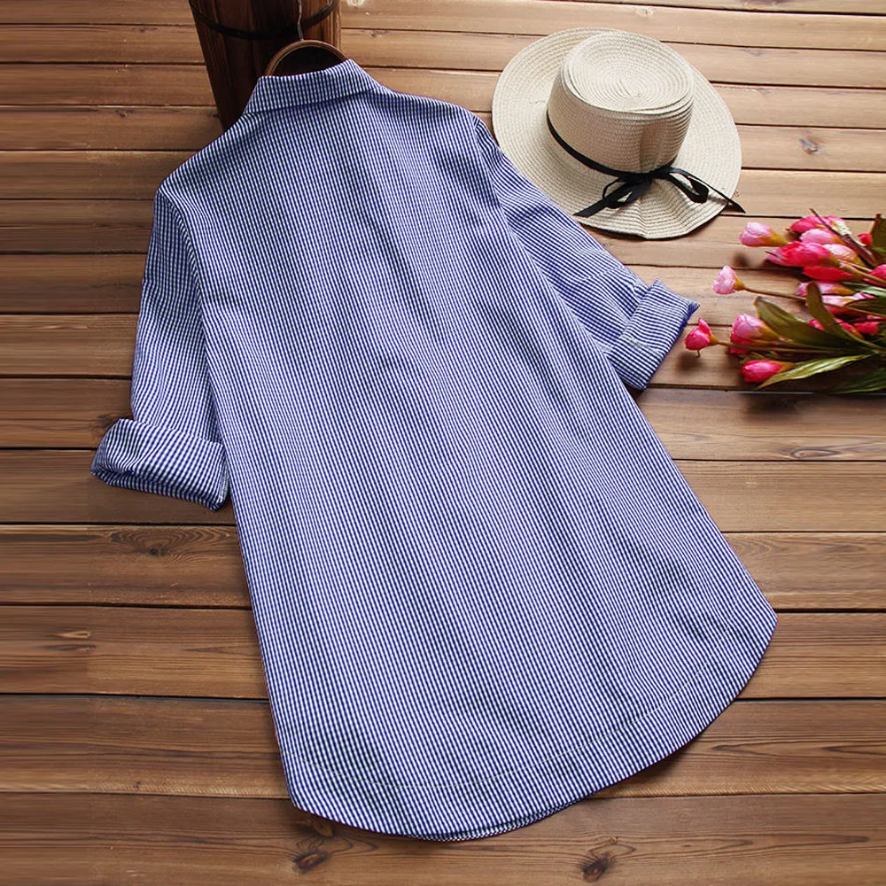 Женская рубашка свободного покроя с длинным рукавом и пуговицами большие