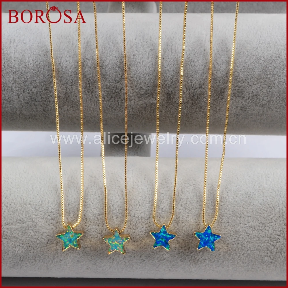 BOROSA 5/10 шт золотой цвет 10 мм звезда японский опал бусы ожерелье искусственный